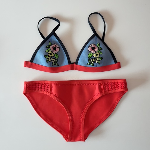 Triangl Coral Crochet Floral Bikini Set with Swim Bag - Size Small  + Medium - Picture 5 of 9